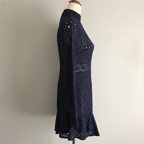 ~SOLD~ SAINTS + SECRETS Navy Blue Lace Dress - Picture 7 of 14
